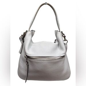 Coach Pebbled Large Gray Hobo Shoulder Bag Authentic